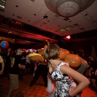 Nightclub celebration with balloon and style