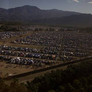 Aerial View of a Bustling Campground