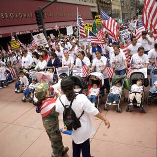 Patriotic Protesters Marching