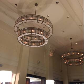 Grandiose Chandelier Illuminating Hotel Lobby