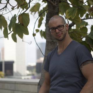 Man with Glasses Enjoying the Outdoors