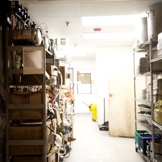 commercial kitchen storage area
