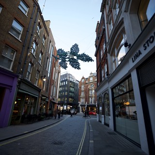 Festive Snowflake Decoration on London Shopping Street
