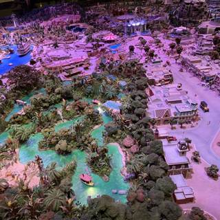 Tropical Resort Diorama with Water Park