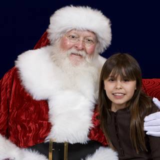 Christmas with Santa and a Young Girl