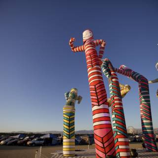 Colorful Sculptures Brighten Parking Lot