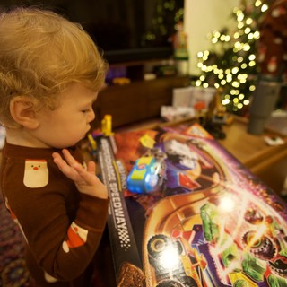 Toddler's Magical Christmas Morning with New Race Track