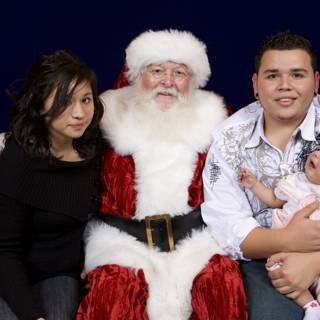 Santa Claus visits a happy family