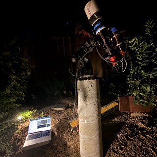 Backyard Astrophotography Setup Under Night Sky
