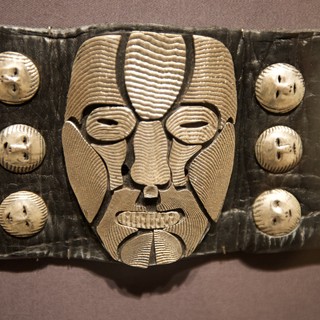 Ancient African Ceremonial Belt with Ivory Face Mask