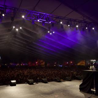 Purple Spotlight on DJ's Stage
