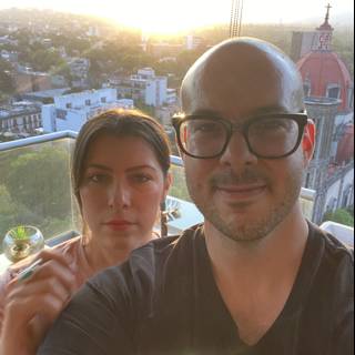 Couple captures city memories with selfie