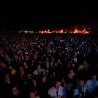 Nighttime Crowd at Coachella Music Festival