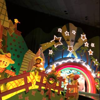 A Festive Stage with Vibrant Lights