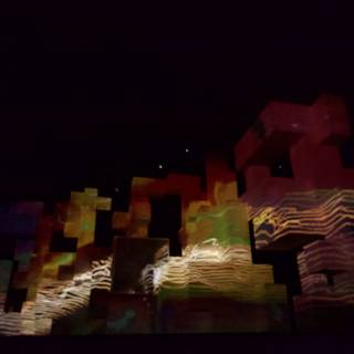 Kaleidoscope Colored Building Projection