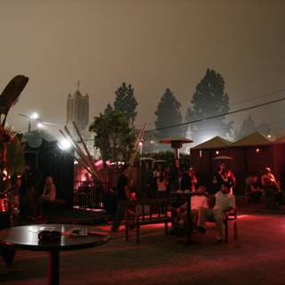 Nighttime Gathering at Urban Restaurant