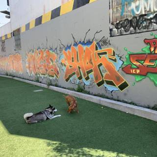 Canine Graffiti Playtime