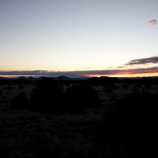 Desert Sunset Over Mountain Silhouettes in New Mexico