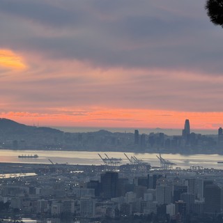 San Francisco Bay at Twilight from Oakland Hills