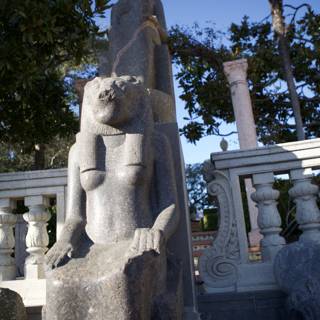 Majestic Lion Statue on Pedestal