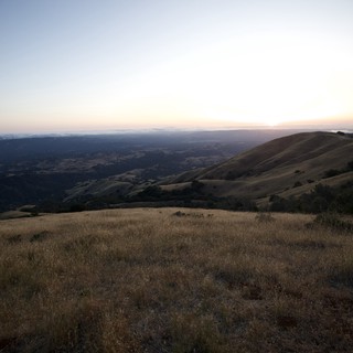 Golden Hills Descend Toward San Francisco Bay at Dusk