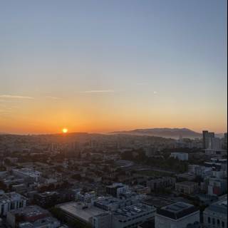 San Francisco's Skyline Illuminated by a Sunset Glow