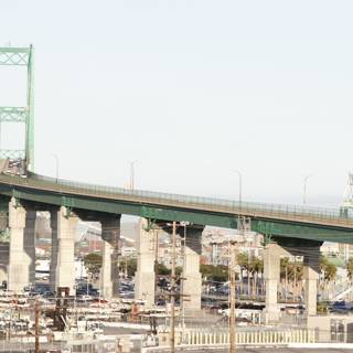 Urban Train Crossing the Metropolis Bridge