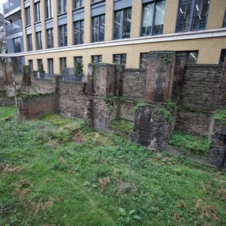 Ancient Roman Ruins Amid Modern London Development