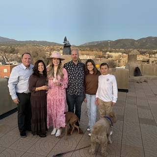 Rooftop Family Portrait with Dog