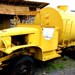 Yellow truck with large tank