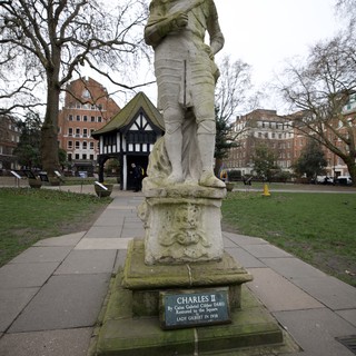 Historic Statue of Charles II in London Square