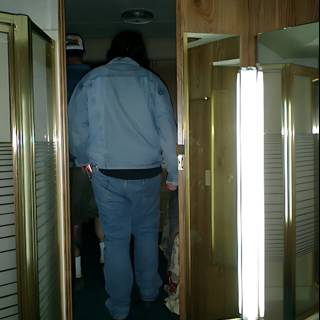 Blue Jacket Man by the Folding Door