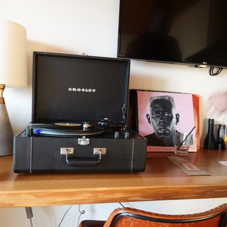 Vintage Record Player Setup with Tyler Album
