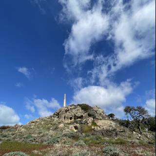 Hilltop Monument with a Stunning Blue Sky