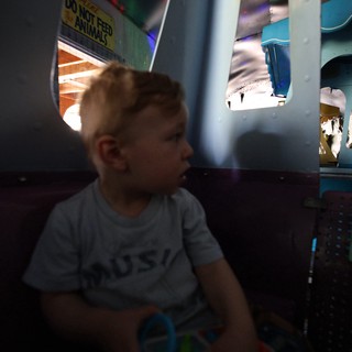 Young Child Playing in Dimly Lit Fantasyland Setting