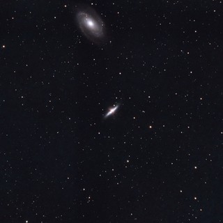 M82 and M81 Galaxies in SHO Narrowband Palette