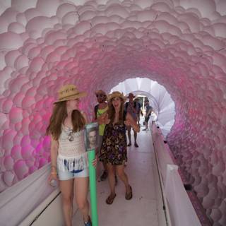 Aaron Paul Walks through Inflatable Tunnel at Coachella
