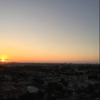Stunning Sunset over the Long Beach Skyline