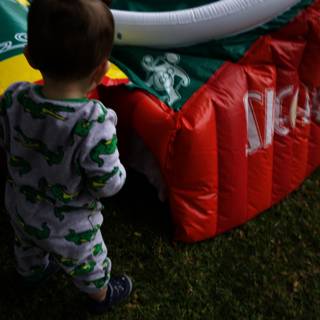 Little Champion at the Inflatable Football Field