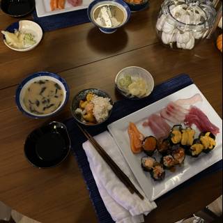Delicious Sushi Spread at a Brunch Table