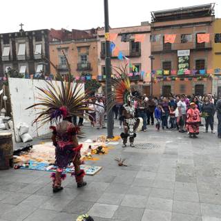 Colorful Carnival Performance in Plaza