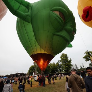 Yoda Hot Air Balloon Looms Over Festival Crowd