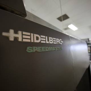 Heidelberg Speedmaster Sign on a Machine
