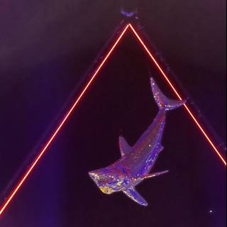 Laser-Lit Shark in Suspension