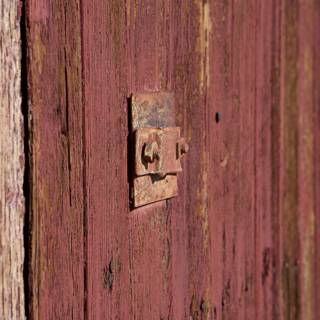 Rustic Wood Latch on Barn Door