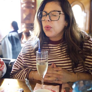 Mother and Child Celebrating at Madonna Inn