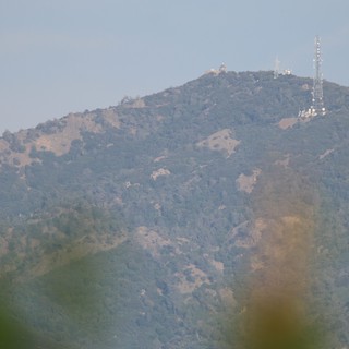 mountain peak with telecommunications infrastructure
