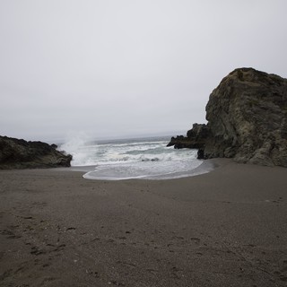 Rugged Cove at Low Tide on Overcast Coast