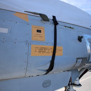 Emergency Canopy Jettison Panel on Vintage Military Aircraft