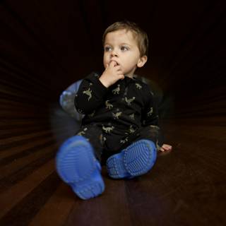 Exploring His World: Young Wesley's Wooden Tunnel Adventure